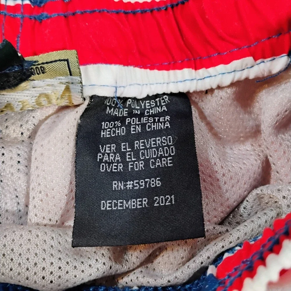 Canon Creek Boy's XL American Flag Swim Trunks Board Shorts Pockets Stretch Band